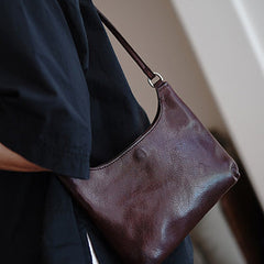Vintage Coffee Womens Small Saddle Shoulder Bag Small Side Bag Crossbody Purse for Ladies