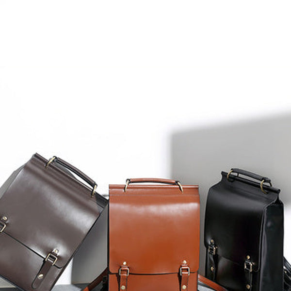 Best Coffee Leather Womens Satchel Backpacks Laptop Leather Black School Backpacks for Women