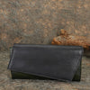 Black&Green Womens Geometry Leather Trifold Long Wallet Vintage Clutch Wallet for Ladies