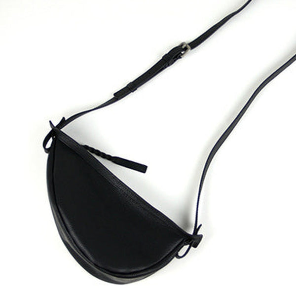 Cute Black Leather Womens Sling Bag Shoulder Bag Crossbody Saddle Bag for Women