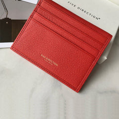 Minimalist Women Scarlet Leather Slim Card Holders Small Card Wallet Cute Card Holder Credit Card Holder For Women