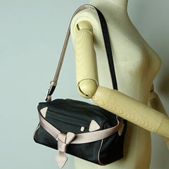 Small Womens Black&Pink NYLON Shoulder Bag Purse Cute NYLON Crossbody Purse for Ladies