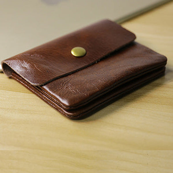 Cute Women Coffee Leather Mini Zip Coin Wallets Change Wallets Slim Billfold Wallet For Women