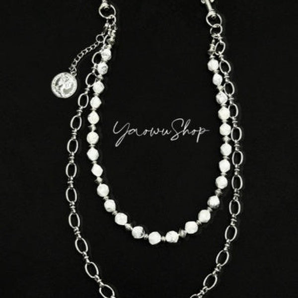 Beaded Wallet Chain White Turquoise Stone Wallet Chain Double Jean Chain