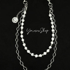Beaded Wallet Chain White Turquoise Stone Wallet Chain Double Jean Chain
