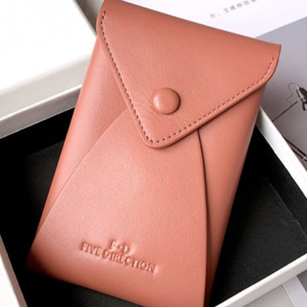 Cute Women Pink Leather Slim Key Wallet Keychain with Wallet Coin Change Wallet For Women