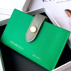 Cute Women Green Small Leather Card Holders Slim Card Wallet Green Credit Card Holder For Women