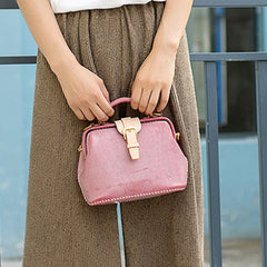 Handmade Womens Rose Leather Small doctor Purse Rose shoulder doctor bags for women
