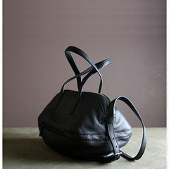 Womens Leather Barrel Shoulder Purse Womens Black Bucket Leather Handbag Shoulder Bag for Ladies