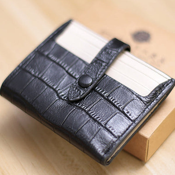 Black&White Cute Women Leather Slim Wallet Card Wallet Mini Billfold Wallets Slim Brown Card Holder Wallets For Women
