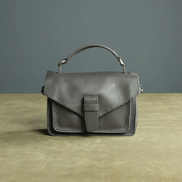 Cute Dark Gray Mini Leather Womens Satchel Handbag Small Satchel Shoulder Bag Small Satchel Bag for Women