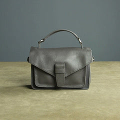 Cute Dark Gray Mini Leather Womens Satchel Handbag Small Satchel Shoulder Bag Small Satchel Bag for Women