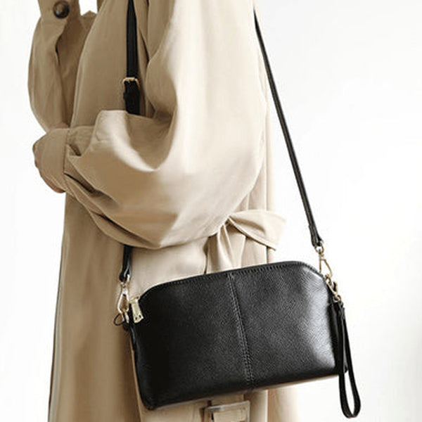 Zip Womens Leather Wristlet Wallet Black Crossbody Purse Cute Shoulder Bag for Women