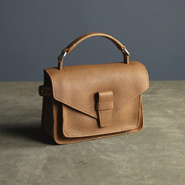 Cute Brown Mini Leather Womens Satchel Handbag Small Satchel Shoulder Bag Small Satchel Bag for Women