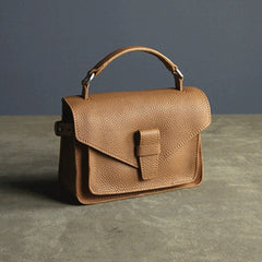Cute Brown Mini Leather Womens Satchel Handbag Small Satchel Shoulder Bag Small Satchel Bag for Women