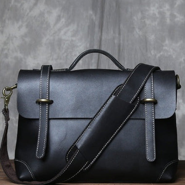 Black Leather Briefcase Workbag for Men Leather Briefcases Men Mens Leather Briefcases Shouler Laotop Bag