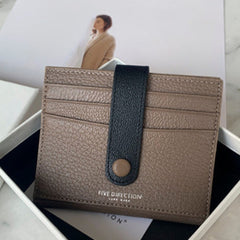 Minimalist Women Coffee SheepSkin Slim Card Holder Card Wallets Slim Card Holders Credit Card Holder For Women