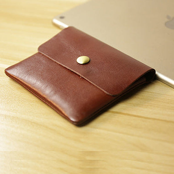 Cute Women Brown Leather Mini Coin Wallet Small Change Wallet For Women
