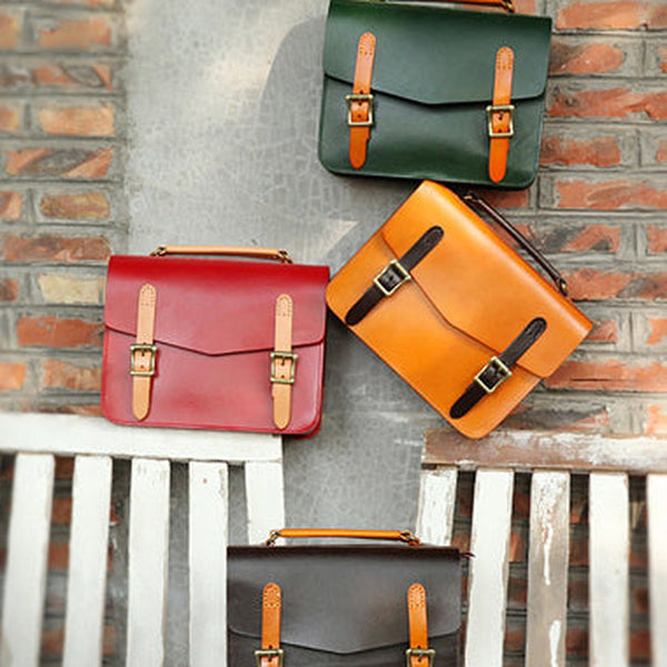 Womens Handmade Leather Satchel Handbags Cambridge Structured Satchel Shoulder Purse