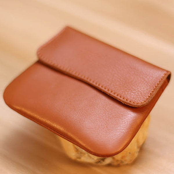 Brown Cute Women Leather Card Wallet Mini Coin Wallets Slim Brown Card Holder Wallets For Women