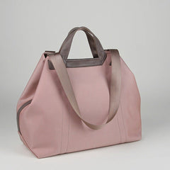 Pink Womens Nylon Handbag Totes Pink Womens Nylon Leather Shoulder Tote Purse for Ladies