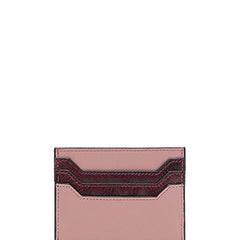 Cute Women Pink Leather Card Holder Contrast Color Card Wallet Card Holder Credit Card Holder For Women