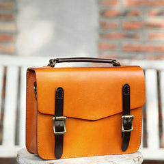 Womens Handmade Tan Leather Satchel Handbag Cambridge Structured Satchel Shoulder Purse