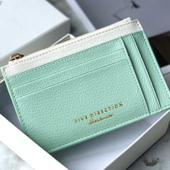 Cute Women Green Vegan Leather Slim Card Holders Small Card Wallet Card Holder Credit Card Holder For Women