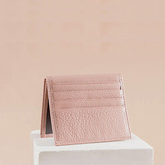 Slim Women Pink Leather Card Holder Small Card Wallet Card Holder Credit Card Holder For Women