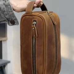 Leather Toiletry Bag for Men Leather Dopp Kits for Men Mens Ditty Bags Leather