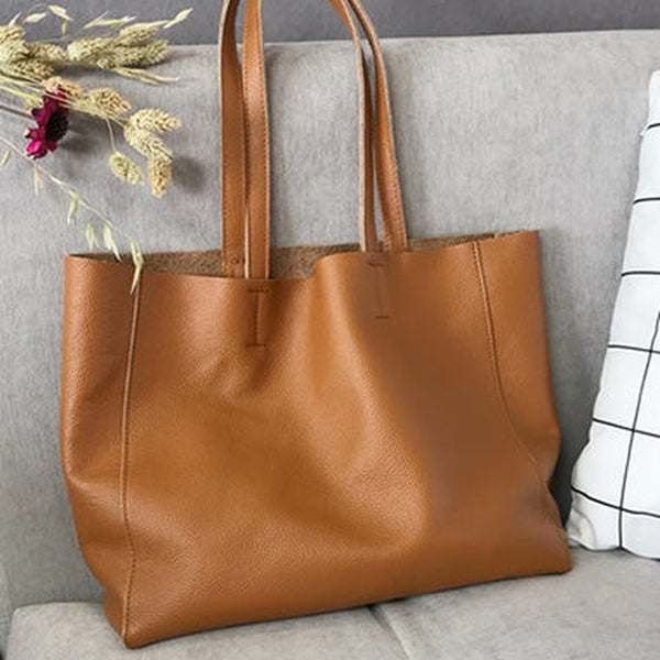 Fashion Womens Brown Leather Tote Bags Brown Shoulder Tote Bags Handbags Tote For Women