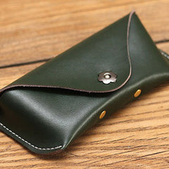 Handmade LEATHER Womens Sunglasses Box Case Green Glasses Holder For Men