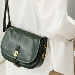 Vintage Green Womens Shoulder Bag Crossbody Saddle Bag Crossbody Purse for Ladies