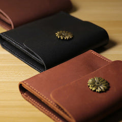 Cute Women Leather Slim Card Wallet Sunflower Coin Wallets Mini Change Wallets For Women