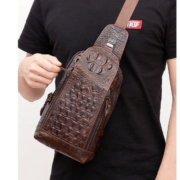 Cool Sling Bag Mens One Strap Backpack Leather Crossbody Backpack For Men