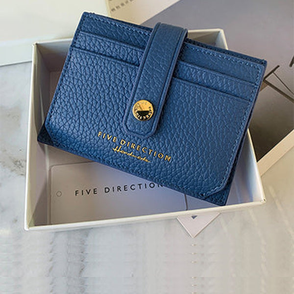 Cute Women Blue Leather Small Card Holders Card Wallet Slim Card Holder Credit Card Holder For Women