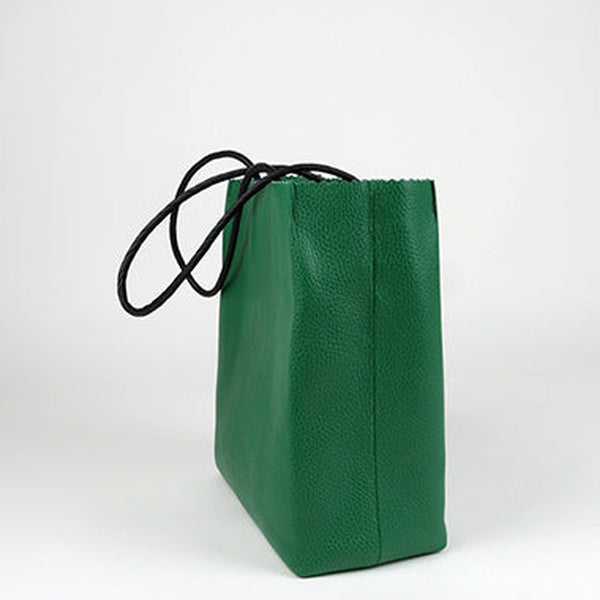 Cute Womens Small Green Leather Shoulder Tote Bag Small Best Tote Shopper Bag Purse for Ladies