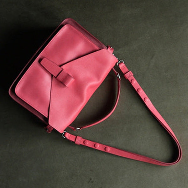 Cute Pink Red Leather Womens Satchel Handbag Satchel Shoulder Bag Mini Satchel Bag for Women