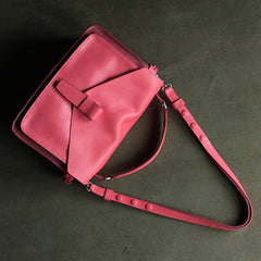 Cute Pink Red Leather Womens Satchel Handbag Satchel Shoulder Bag Mini Satchel Bag for Women
