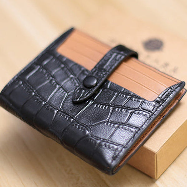 Black&Brown Cute Women Leather Slim Wallet Card Wallet Mini Billfold Wallets Slim Brown Card Holder Wallets For Women