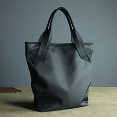 Womens Black Nylon Shoulder Tote Bags Best Black Nylon Tote Handbag Shopper Bags Purse for Ladies