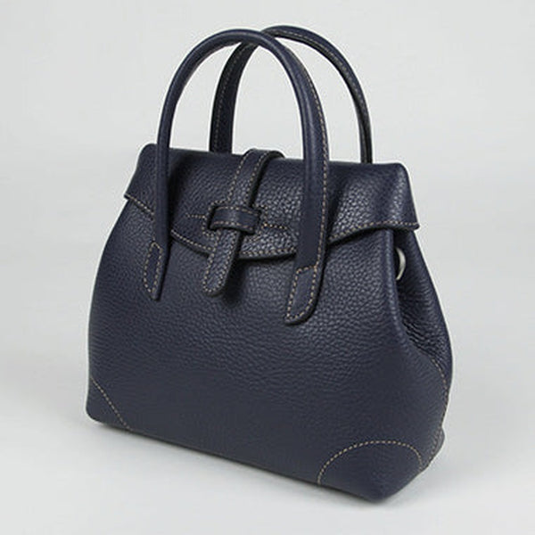 Small Womens Navy Leather Handbag Purse Leather Navy Mini Shoulder Bag Handbag Purse for Ladies