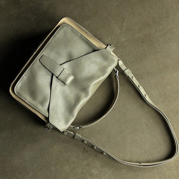 Cute Gray Leather Womens Satchel Handbag Satchel Shoulder Bag Mini Satchel Bag for Women