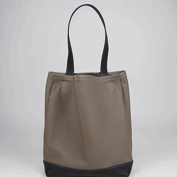Cute Womens Gray Leather Shoulder Tote Bag Best Tote Handbag Shopper Bag Purse for Ladies