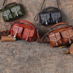 Vintage Leather Womens Satchel Shoulder Bag Handbag Crossbody Purse for Ladies