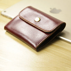 Cute Women Leather Mini Zip Coin Wallet Red Brown Change Wallets Slim Billfold Wallet For Women