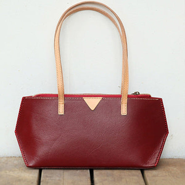 Handmade Vintage Womens Red Leather Handbags Unique Leather Womens Shoulder Purse