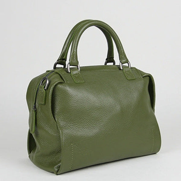 Classic Womens Green Work Leather Handbag Purse Leather Green Work Shoulder Bag Handbag Purse for Ladies