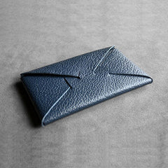 Cute Womens Dark Blue Leather Envelope Wallet Slim Clutch Purse Checkbook Long Wallet for Women