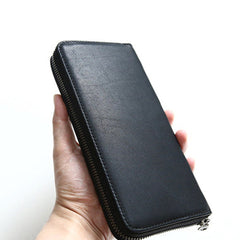 MENS LEATHER ZIPPER LONG CLUTCH Personalized WALLETs ZIPPER VINTAGE LONG WALLET FOR MEN